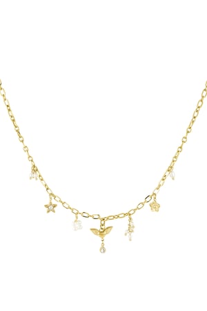 Angel dust charm necklace - Gold color h5 